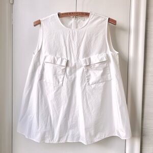 COS Sleeveless Poplin Trapeze Blouse White